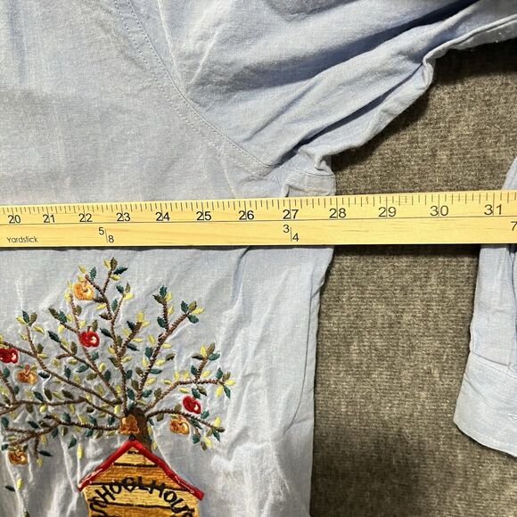 C.S.T. Sport Schoolhouse Embroidered Button Down Vintage Shirt, Size 24W, Autumn - Picture 5 of 7